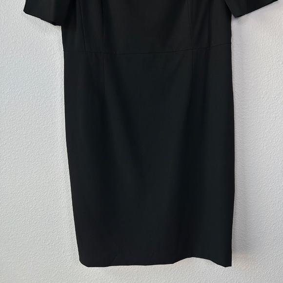 Ann Taylor size 14 square neck sheath dress black knee length career wear - Picture 3 of 10